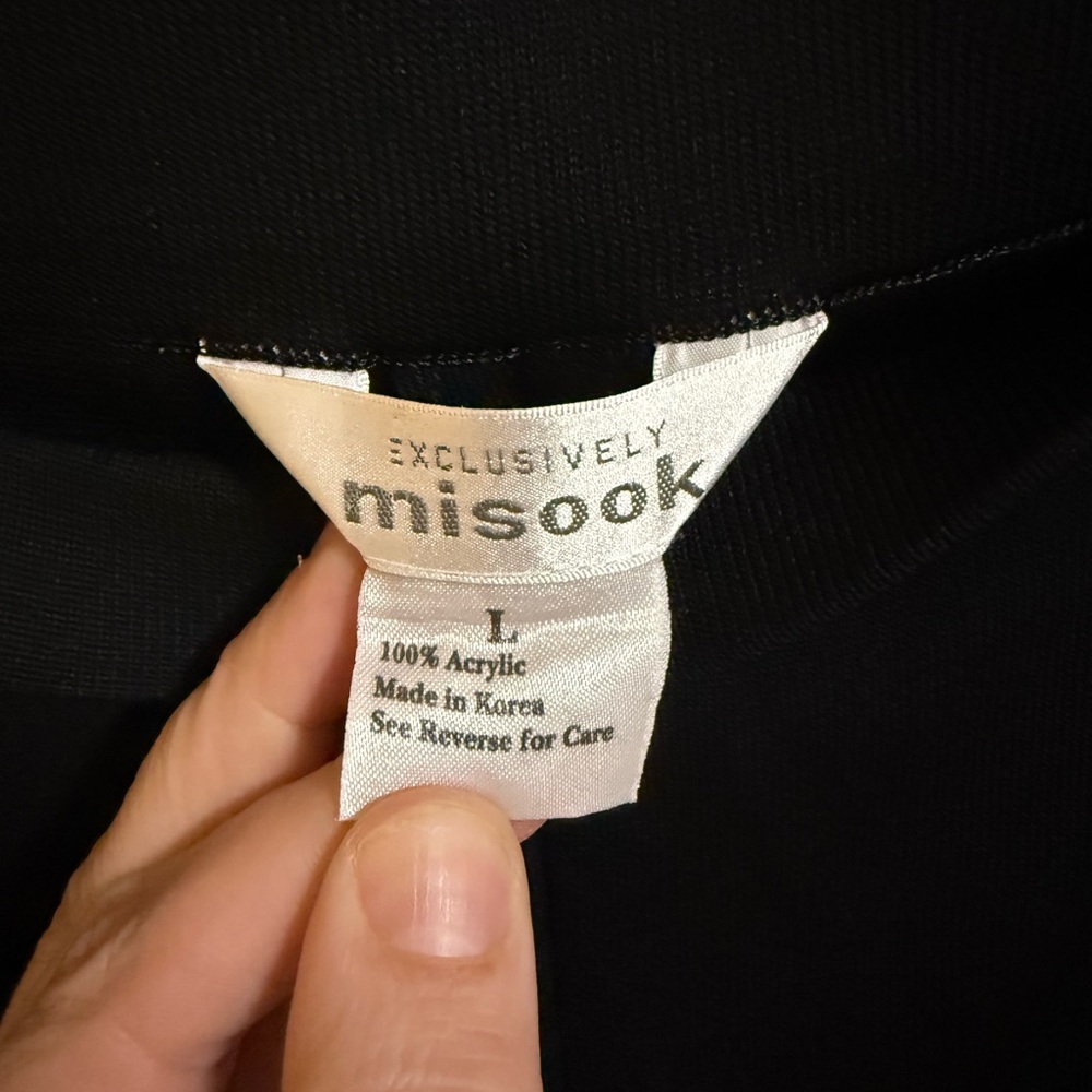 Misook Black Pull On Dress Pants Women’s Large Straight Leg - Picture 3 of 4